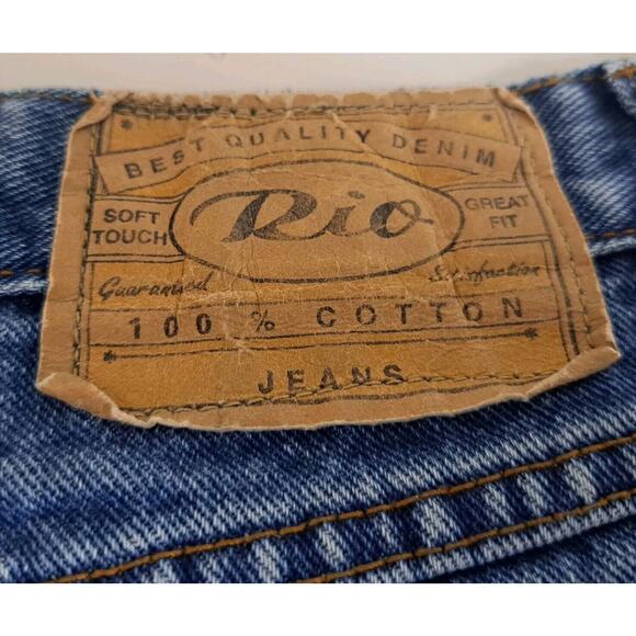 RIO Jeans Junior's Size 11 Blue Denim High Rise Tapered Leg Cotton 90s Y2K - Picture 5 of 6